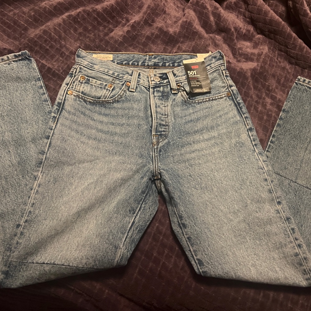 Levi's Blue Straight Leg Jeans with Vintage Wash